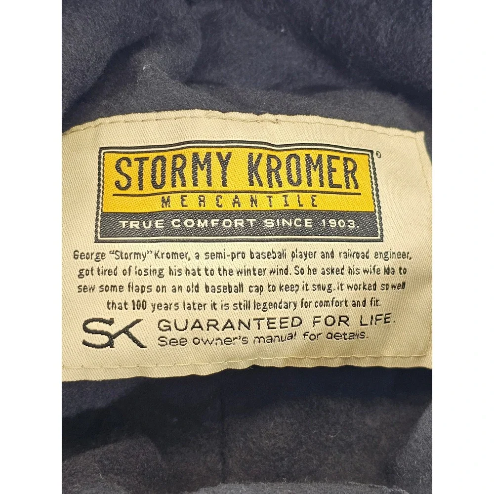 Stormy Kromer Petal Pusher Cap Cream Plaid Wool Blend Hat with Flower Size 6 7/8
